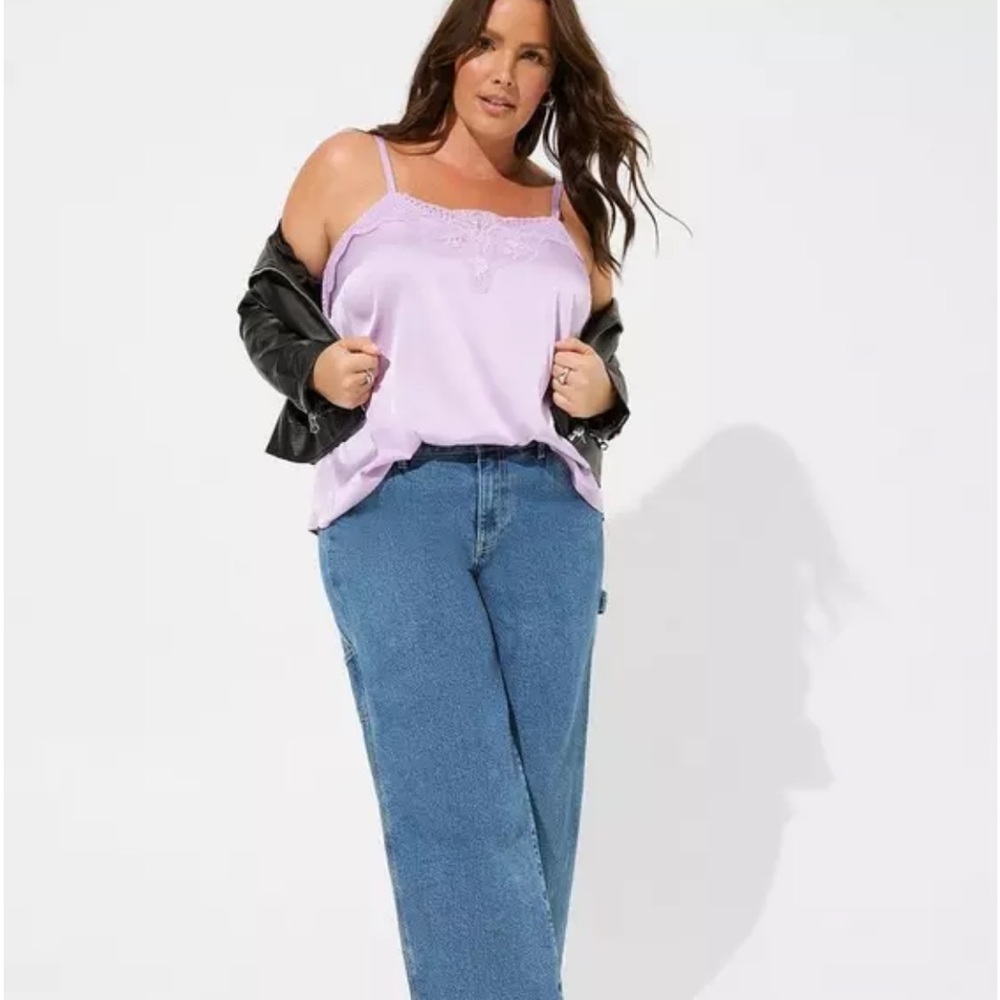 Torrid Size 00 Lavender Lace Trim Cami Top